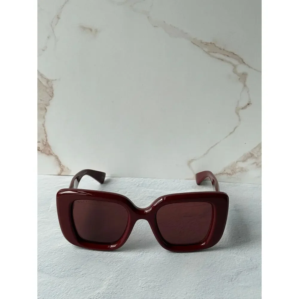 NEW Gucci GG1975S Burgundy Marmont Squared Sunglasses